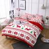 Red Christmas Quilt Cover Three-Piece Polyester 3D Digital Bedding Home Textiles