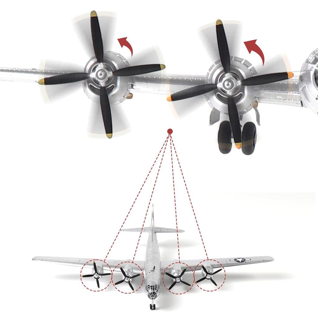 NUOTIE Superfortress Little Boy Metal Bomber Model Kit Истребитель Второй мировой войны Литой сплав Модель самолета Винтажный истребитель Военный самолет Модель 1/144