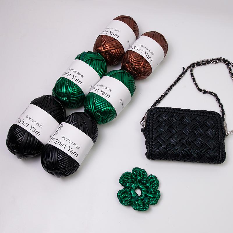 100g/Roll Shiny T-Shirt Yarn DIY Bag Shoes Metallic Cloth Fabric Yarn Knitting Crocheting