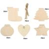 30Pcs Wooden Christmas Craft Shapes DIY Xmas Tree Decoration Hanging Baubles For Home Decor New Year Navidad Pendant