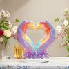 Heart Gesture Ornament Valentine's Day Love Heart Ornament Colorful 2D Flat Acrylic Tabletop Decoration Gift for Anniversary Engagement Wedding