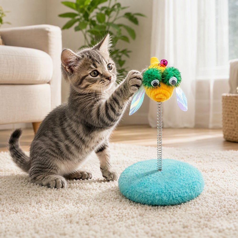 Dragonfly Design Cat Teaser Wand Scratch Resistant Cat Teaser Toy Cat Spring Toy Pet Training
