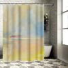 Yellow Blue Shower Curtain Bath Decor For Home Bathroom Watercolor Print Easy Installation With Hook Rings Set Taurusduan