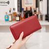 New Anti-theft Brush Women's Wallet Oil Wax Leather Long Zipper Wallet Large Capacity Clutch