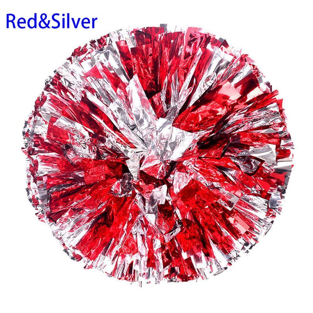 28cm Double Hole Finger Ring Style Cheerleader Pom Poms Metallic Streamer Club Sport Supplies Dance Party Decorator Tools