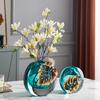 Современный минимализм Легкая роскошная стеклянная ваза Украшения для дома и гостиной Стеклянная эмалевая цветная цветочная композиция