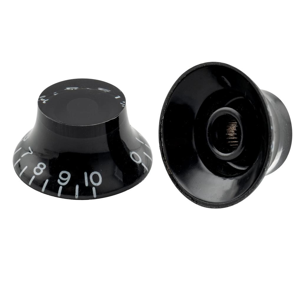 Musiclily Pro Guitar Top Hat Knob Inch Standard Bell Knob for USA Les Paul LP SG Gibson Electric Black of Guitar, (Set 4)