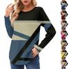 Women's Long Sleeve Shirts Casual Fashion Geometry Printed Tunic Tops Crewneck Basic Loose T Shirt