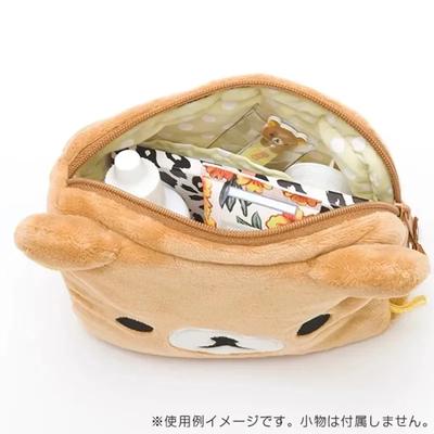 Кавайная сумка для карандашей Rilakkuma, органайзер для макияжа, сумка для хранения, мультяшный плюшевый мультикейс с медведем, кавайные косметички, кейс для туалетных принадлежностей, косметичка