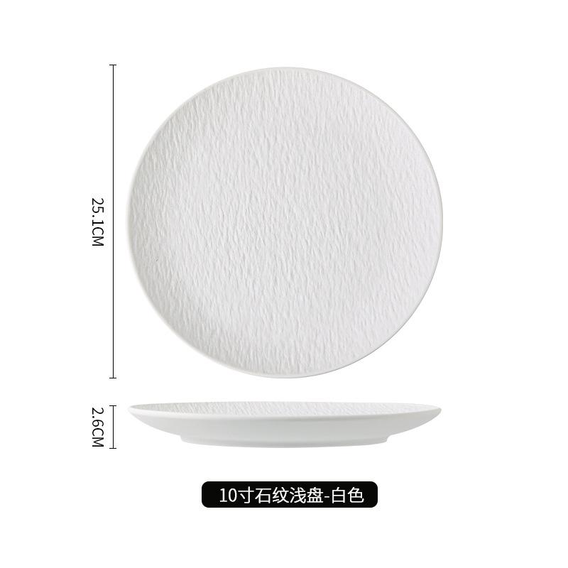 Ceramic Tableware, Steak Plates, Stone Pattern Frosted Salad Plates, Fruit Plates, Restaurant , Western Food
