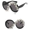 Женские солнцезащитные очки Защита от солнца Защита от ультрафиолета Мода Индивидуальность Ретро Бриллианты круглые Солнцезащитные очки в большой оправе Уличный снимок Вогнутая форма Путешествия