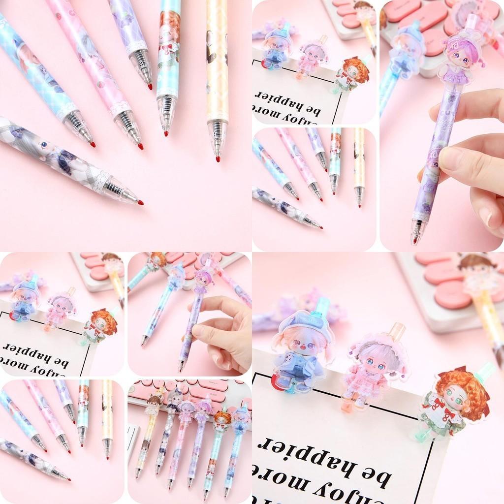 48-piece Box Of 0.5mm Cartoon Cotton Doll Sticky Push Pens Great For Students And Girls 926)