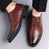 Fashion Men Business Leather Shoes Anti-slip Wearable Men's Leather Oxfords Shoes Comfort Wedding Office Breathable Pointed Casual Shoes