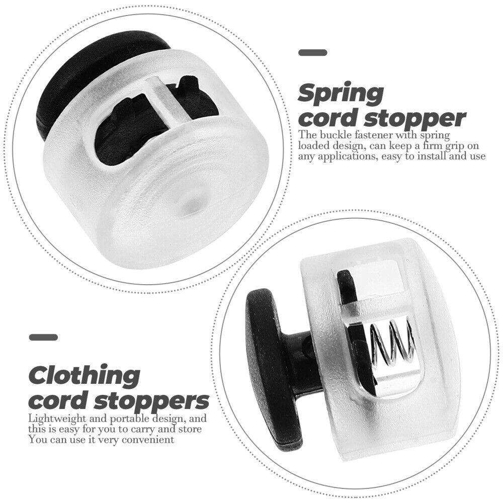 Double Hole Elastic Rope Rope Lock Spring Buckle Press Button Rope Clamp Shoelace Buckle