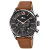 Watch - LOTUS - 18687 - Chrono - Steel - Brown Leather - Water Resistant To 10 ATM