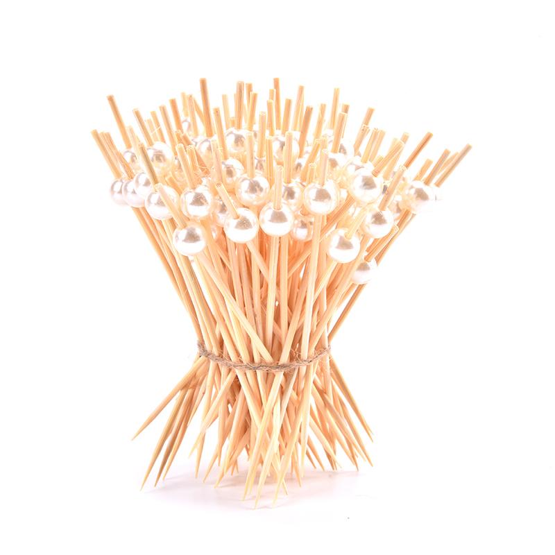 100 шт. жемчужные палочки для коктейлей, деревянные зубочистки, шпажка, вилка для закусок, выбор фруктов