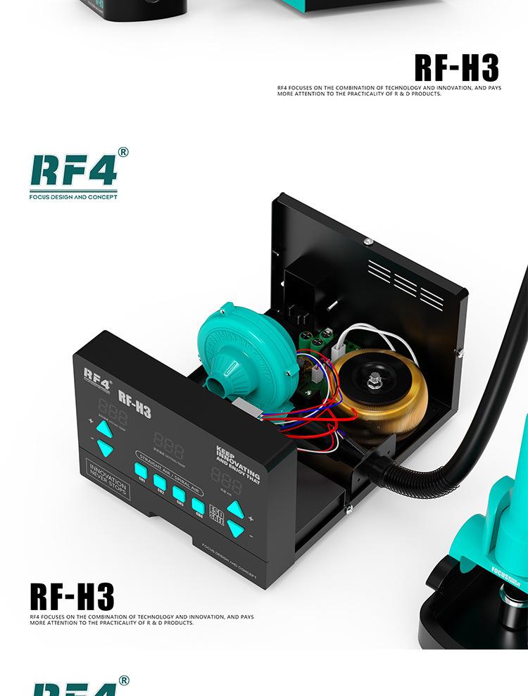 RF4H2H3H4H5 Цифровой высокочастотный фен с горячим воздухом и станция для демонтажа BGA-чипов с электрическим паяльником