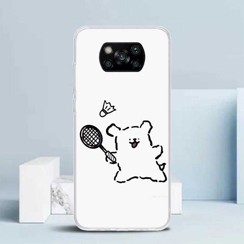 Badminton Sport Phone Case For Xiaomi Poco F7 Ultra X5 X6 X7 Pro M7 Redmi 15C 15 13C 13 12C 12 10C 10 10A 9 9C 9A 9T Cover Poco
