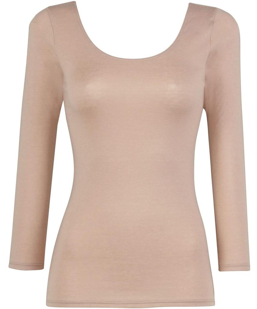 Wacoal Sugoi Warm Cotton Winter Long Cotton Size Innerwear, 3/4 Sleeve, Blend, Moisture-Wicking, Heat-Generating, Undershirt, Sleeve, Blend, CLD382,