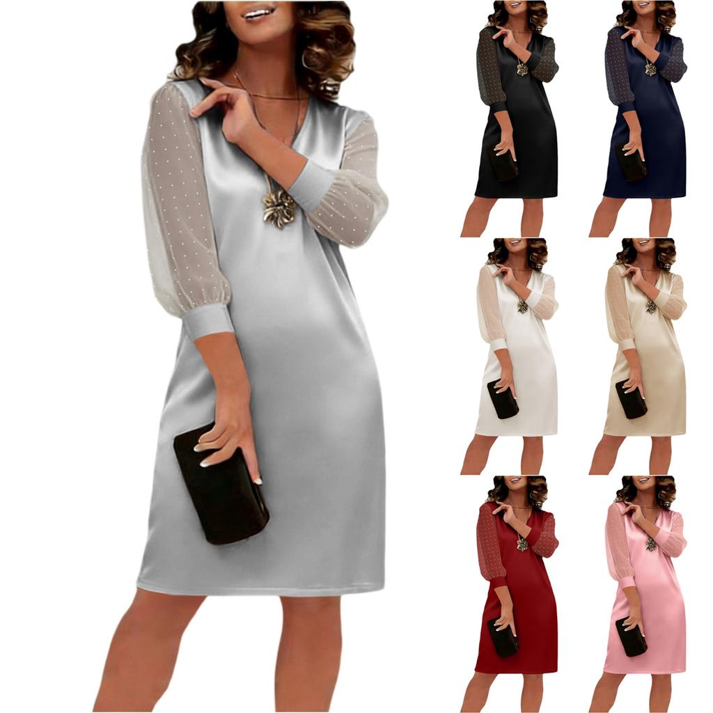 Женское модное цветное сексуальное платье с V-образным вырезом, сеткой, горячими бриллиантами, облегающее