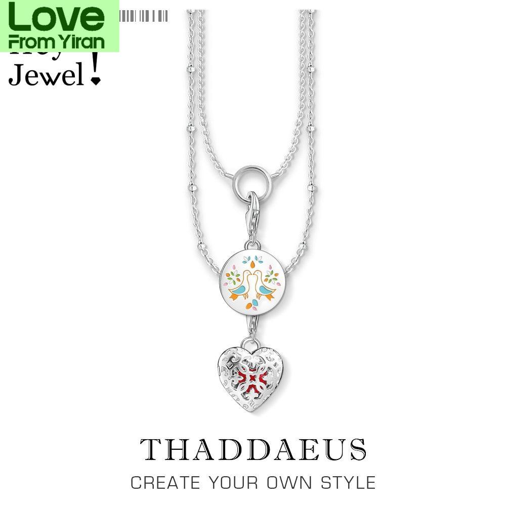 Charm Necklace Love Birds &Heart Locket , Suumer New Fashion Jewelry Europe 925 Sterling Silver Romantic Gift For Women