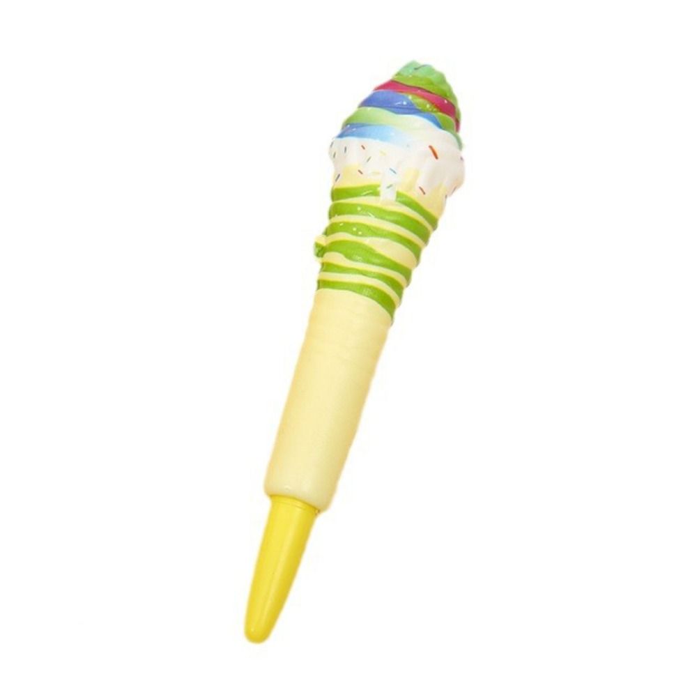 Ice Cream Cute Soft Gel Pen Signature Squeeze Sensory Toy Pen Funny Pinch Bounce Pen  Student