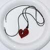 Irregular Heart Pendant Necklace For Women Girls Sweet Adjustable Pull-Out Sweater Chain Jewelry Accessories Gifts