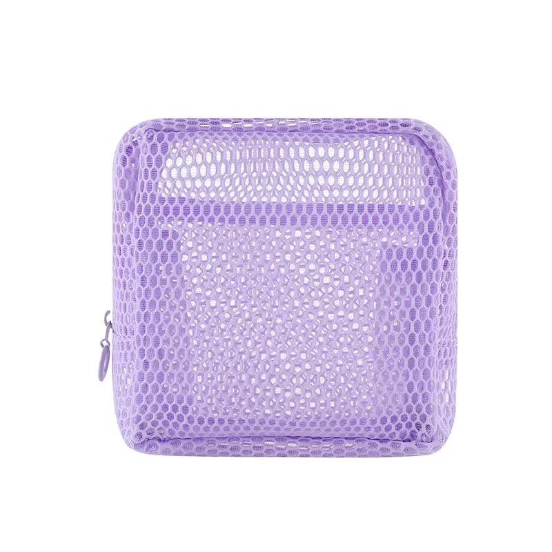 Стильная легкая сетчатая косметичка, женская квадратная косметичка с застежкой-молнией, многоцелевая сумка для хранения всякой всячины