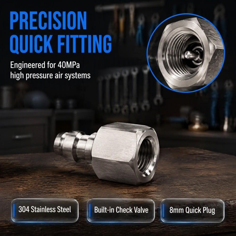 Silver Quick Connect Fitting Stainless Steel High Pressure Fitting Industrial Use