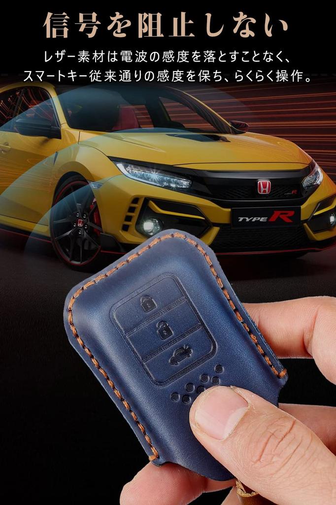 Honda Key Case for HONDA Smart Key Cover Genuine Leather 3 Buttons Luxury Stylish