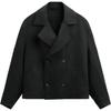 Short Collar Casual Long Sleeve Trench Coat Men Coats Black 0706510-800