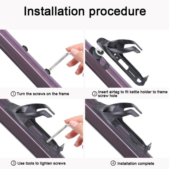 Bike Mount Water Bottle Holder High Strength Easy To Install Universal Fit Bike GPS Tracker Anti-Theft Water Bottle Cage for AirTag