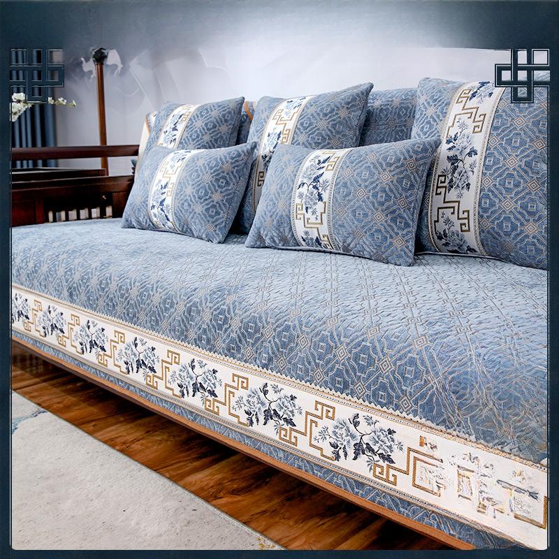 New Chinese Style Sofa Cushion Solid Wood Sofa Cover Four Seasons Universal Rosewood Cushion Non-Slip Chinese Style Cushion