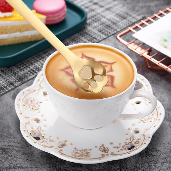 Кофейные ложки с когтями, полая чайная ложка из нержавеющей стали, дизайн в виде кошачьей лапы, безопасная для мытья в посудомоечной машине ложка для чая, кофе, льда