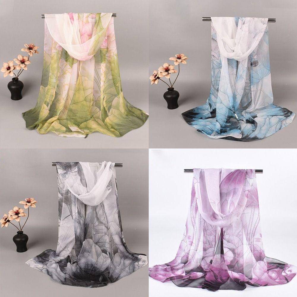 50*160cm Silk Scarf Satin Surface Long Shawl Fashion Printed Scarves For Women Girls