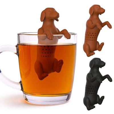 1 комплект ситечек для чая с плотными отверстиями, термостойкий, съемный, легко наполняется, хорошая проницаемость, в форме мультяшной собаки, диффузор для чая, барный инструмент
