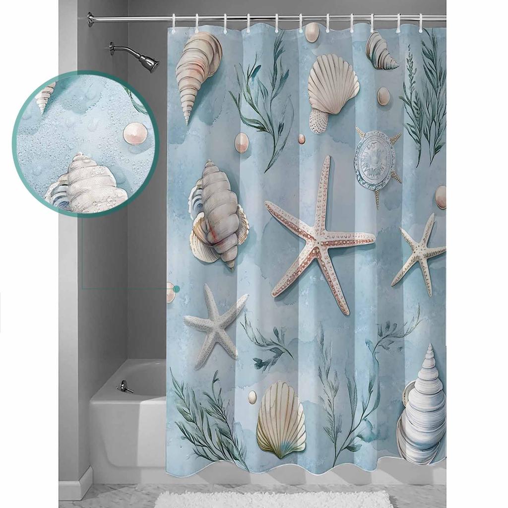 Синяя морская звезда Занавеска для душа для ванной Художественная красочная Коврик для ванной Декорация для домашнего декора