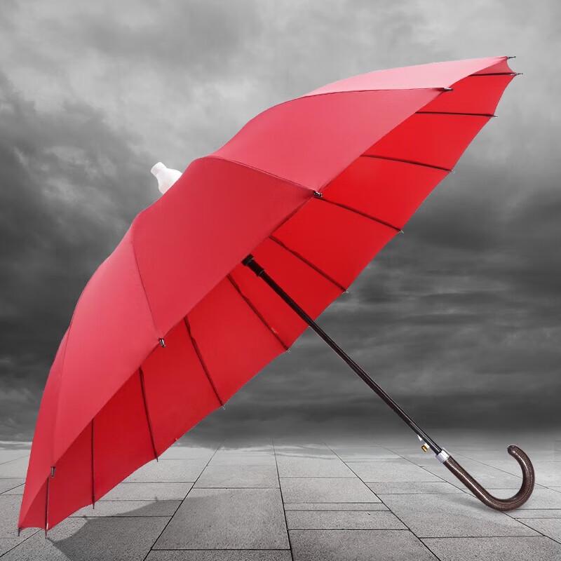 Hongye 16-Rib Semi-Automatic Windproof Straight Umbrella