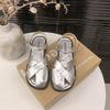 Vintage Baotou Roman Sandals Women's 2025 New Summer Cross Empty One-word Buckle with Soft Leather Flat Sandals Women