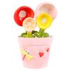 4Pcs Porcelain Measuring Spoons Set with Base Cute Cactus Shape Stirring Soup Spoon Ceramic Flower Pot Measuring Spoon
