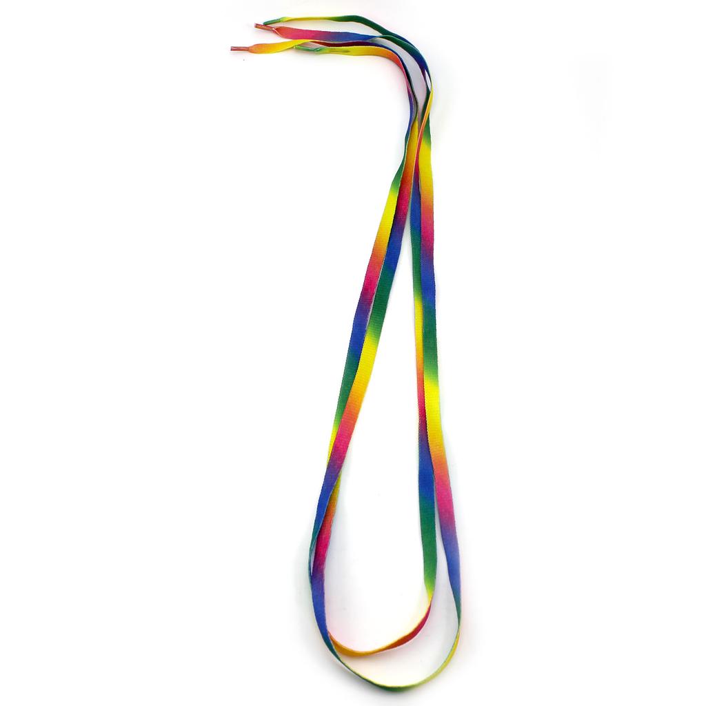 1 Pair Rainbow Color Flat Shoelace Canvas Athletic Casual Shoes Laces String