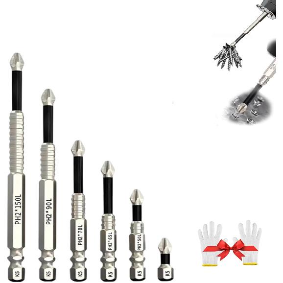 Набор сверл с магнитными отвертками, прочный набор сверл с отвертками, противоскользящий набор электрических отверток, идеально подходит для дома, гаража, DIY