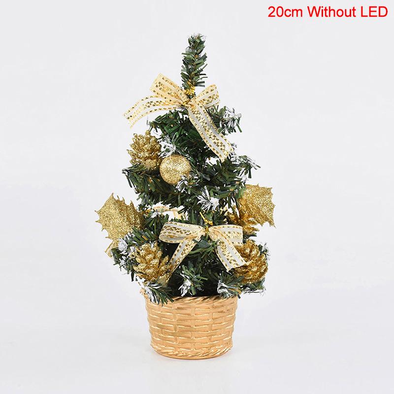 20/30cm Artificial Christmas Tree with LED Light Balls 2025 Christmas Decoration for Home 2025 New Year Gift Xmas Table Ornament