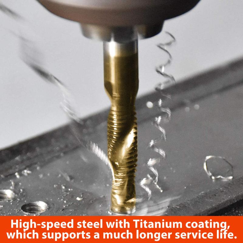 Ударные отвертки, 12 шт., метрическая резьба M3 M4 M5 M6 M8 M10, инструменты для нарезания резьбы 1/4 дюйма, шестигранный хвостовик, титановое покрытие, HSS