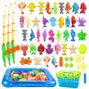 KaeKid Water Play Toys Fishing Game Bath Toys Magnetic Fishing Game Fishing Bath Pool with Storage Basket Educational Toy Bath Toys Boys Girls Kids