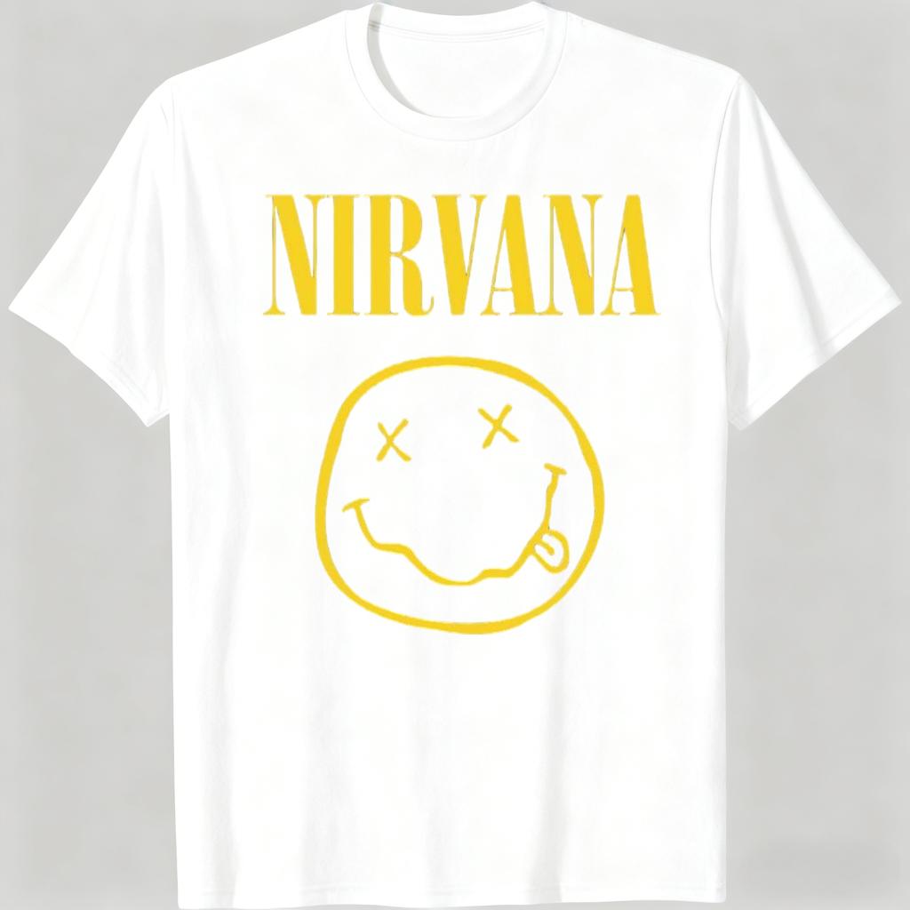 Унисекс футболка Nirvana с графикой улыбающегося лица, 100% хлопок, модная, ретро, Y2k, рок-стиль, унисекс, женская, дышащая, новая, с коротким рукавом