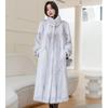 Women's Long Marten Overcoats Winter New Fashionable Stylish Stand-up Collar Thermal Light Mink Fur Jacket Casual