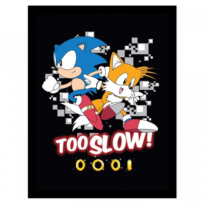 Sonic The Hedgehog Too Slow Framed Poster
