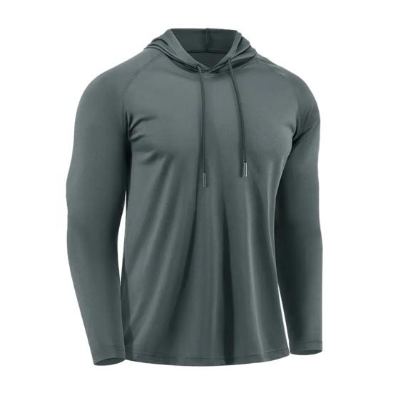 Мужская спортивная худи быстросохнущая с капюшоном фитнес-топ облегающего кроя с длинным рукавом тренировочный пуловер беговая футболка для спортзала, пробежек, тренировок