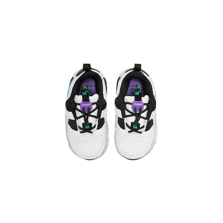 Nike Детские кроссовки Air Max 90 Toggle SE TD White Psychic Purple Washed Teal, черные DN3265-100